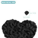 Rose Petals For Bedroom - Fake Roses Petal Faux Flowers, Artificial Roses Petals For Marry Me, Valentines, Proposal, Anniversary, Wedding Love Decorations Romantic Party (1200, Black)