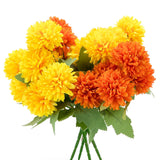 Artificial Marigold Flowers, 4 Pack 12 Inch Silk Marigold Flower Heads Bouquet For Day Of The Dead Decor Halloween Decoration Dia De Los Muertos Home Decoration, Orange & Yellow