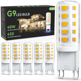 6 Pack G9 LED Bulbs 4W 40W Equivalent 3000K Soft Warm White 450 Lumens Non Dimmable
