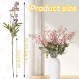 White Wildflowers Artificial Flowers For Decorations, 6 Pcs Wedding Bouquet 22.4 Inch Fake Flowers Bulk For Vase, Home Office Decoration, Dining Table Centerpiece