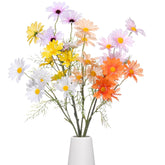 6 Pcs Artificial Daisy Flowers 20'' Faux Silk Daisy Flowers With Stems Colorful Fake Decoration For Home Wedding Decoration Summer Spring Floral Arrangement Table Centerpiece Vase Bouquet