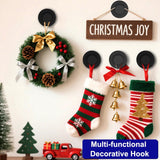 Suction Cup Hooks For Door Wreaths, Vacuum Suction Wreath Hanger For Front Door Window Glass, Bath Robe Looafh Shower Hooks For Inside Shower - 2 Pack, Black