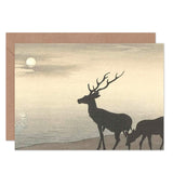 Ohara Koson Torii Gate And Deer Landscape Fine Art Greeting Card Plus Envelope Blank Inside