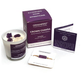 Crown Chakra Meditation Candle With Healing Crystals And Amethyst Bracelet Lavender Candles For Home Relaxing Candles For Women Stress Relief Spiritual Meditation Gifts For Women Men