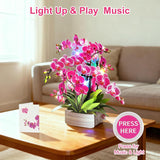 Birthday Cards, Mothers Day Cards With Light And Music, Orchid Oasis, 10 Inch Life Sized Forever Flower Bouquet, Greeting Card For Thank You Cards Get Well Soon For Her Women Wife Mom Daughter Sister (Blank Notecard & Envelope)