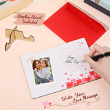 Mom Birthday Card, Mothers Day Card, Mom Gifts From Daughter Son, Handmade Wooden Greeting Card With Stand And Red Envelop