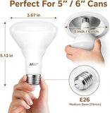 BR30 LED Light Bulbs 12 Pack E26 65W Equivalent 5000K Daylight Dimmable Recessed Flood Lights