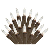 Holiday Pride Clear Christmas Lights With Brown Wire - 100 Count - Warm White Christmas Tree Lights With Brown Cord (22.