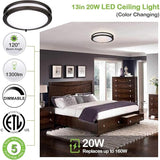 2 Pack 13 Inch Oil Rubbed Bronze LED Ceiling Lights 5CCT Dimmable Flush Mount Fixtures