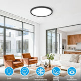2 Pack 12 Inch Black LED Ceiling Lights 24W 5CCT Flush Mount Fixtures