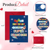 Grandson Birthday Card - 5.5"X8" Birthday Gift With Envelope For Young Men Super Grandson Funny Card From Grandma Grandpa Grandparents
