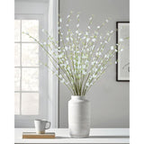 2Pcs Artificial Jasmine Flowers 33.5" Full Vitality Small Floral Branch Stems For Spring Home Office Bedroom Party Wedding Table Centerpieces Decor(White)