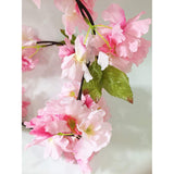 Artificial Cherry Blossom Vine Hanging Plants Faux Sakura Garland Fake Oriental Cherry Wreath Artificial Flower 5.8 Ft Light Pink