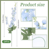 24 Pcs Delphinium Artificial Flower 35.4'' Long Larkspur Stem Fake Faux Silk Flowers Bulk For Tall Vase Floral Arrangements Home Centerpiece Table Wedding Decor (Blue)