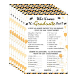 36Pcs Who Knows Graduate Best Game Cards Class Of 2026 Party Games Activities For High Senior College School Graduation Favor Supplies Graduation Decorations
