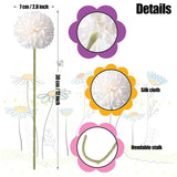 24 Pcs Chrysanthemum Flowers Artificial Ball Flowers Bouquet Long Stem Floral Chrysanthemum Faux Hydrangea Boho Floral Tables Centerpieces For Home Kitchen Wedding Party Decorations(White)