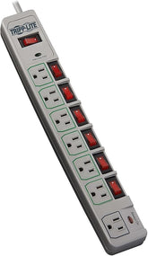 Surge Protector Power Strip 7 Outlets Individual Switches 6FT Extension Cord White