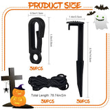 30 Sets Inflatable Ground Stakes And Tethers, 5.7" Yard Inflatable Plastic Stakes Heavy Duty With Hooks And Ropes, Campi