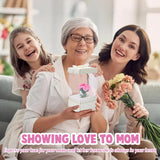 Mother'S Day Decor Artificial Carnation Flowers Handmade Crochet Flower Bouquet Cute Knitted Flower Bouquet Kit Crochet Plant Potted Artificial Carnations Gift Box (Pink, 1Pcs)