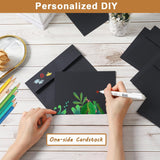 Black Blank Note Cards And Envelopes 5 X 7 Heavyweight Flat Cardstock And A7 Envelopes Printable Self Seal 20 Packs For Birthday, Wedding Invitations, Thank You Cards, Baby Shower