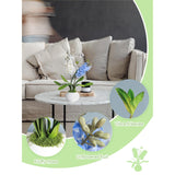 Real Touch 16.5" Hyacinth Potted Plants In Vase Artificial Delphinium Fake Flowers With Pot For Bathroom Decor Indoor Home Decorations Room Table Centerpieces Arrangements