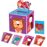 Kids Valentine Gift Cards And Box 7.9", Animal Valentines Day Cards Holder Mailbox For Kids School Classroom Exchange (1 Box, 32 Valentine Cards, 1 Teacher Card)