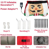 12 Foot Giant Christmas Inflatables Nutcracker Decoration Outdoor Blow Up Candy Cane Christmas Decoration With Build-In