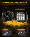 7 Inch LED Pod Light V MAX Series 228W Off Road Driving Cube Lights with Amber DRL Side Shooter Combo Beam