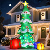 14Ft Christmas Tree Inflatable Outdoor Decoration, Giant Christmas Inflatables Tree With 3 Gift Boxes, Lighted Christmas