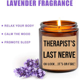 Therapist'S Last Nerve Candle - Personalized Gift For Therapist - Funny Gift For Therapist - Therapist Gifts - Birthday Gift For Therapist