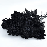 10 Pack Artificial Silk Dahlia Bouquet With Long Stem, 16” Black Fake Flower Floral Arrangements Wedding Bridal Bouquet For Halloween Harvest Festival Table Centerpieces Home Decor