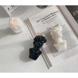 David Bust Statue Scented Candle,110G Aroma Soy Wax Greek Aesthetic Decorative Candle For Table Photo Prop Birthday Gift,Prefect For Meditation Stress Relief Mood Boosting Bath Yoga (White)