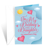 Daughter Valentine'S Day Card, Made In America, Eco-Friendly, Thick Card Stock With Premium Envelope 5In X 7.75In, Packaged In Protective Mailer (Blue With Hearts)