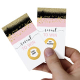 Blush & Gold Scratch-Off Game Cards For Bridal, Baby Showers, Weddings, Raffles - 28 Pack