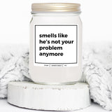 You Nique Designs Smells Like He’S Not Your Problem Anymore Candle 8Oz, Breakup Gifts For Women, Divorce Candles For Newly Divorced, Funny Gag Gifts For Women, Men (Lavender & Vanilla)