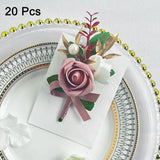 uxcell 20pcs Grey Pink Boutonnieres for Men, Artificial Flower Buttonholes Pocket Corsage with Boutonnieres Pins for Wedding Bride Groom Ceremony Anniversary Formal Party