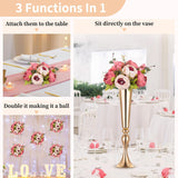 Flower Balls Flowers For Centerpieces: 2 Pcs 9.4 Inch Diam Dark Pink Artificial Peony Fake Flower Ball Arrangement Bouquet Wedding Centerpieces For Tables Wedding Centerpiece Decorations