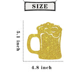 Beer Mug Hanging Swirl Decorations - Glitter 12 Pcs Mug Pennant Party Supplies - Beer Birthday - Wedding Streamers - Cheers & Beers Party Foil Swirls Ceiling Decorations