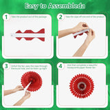 20 Pcs Green Hanging Paper Fan, Hanging Honeycomb Round Paper Fans For Weddings, Birthdays, Christmas, Baby Showers, Classroom, Events Ceiling Party Supplies Decorations