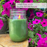 Mint Candles With Essential Oils (Set Of 3) For Patio, Deck, Outdoor Or Indoor Use - 88 Hour Burn - All Natural, Soy Base - Mason Jar With Lid, Made In Usa
