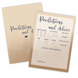 Baby Shower Prediction And Advice Game Kit - 30 Khaki Double Side Fill-In Game Cards For Baby Boy & Girl - Gender Reveal, Baby Announcement, Gender Neutral, Party Favor & Decorations - F2