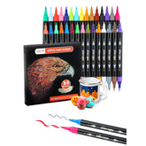30 Colors Acrylic Paint Pens, Dual Tip Acrylic Paint Markers With Brush And Fine Tips For Adults, Wood, Canvas, Stone, Rock Painting, Glass, Ceramic Surfaces, Diy Crafts Making