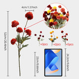 Artificial Chrysanthemum Flowers, 10 Stems Fake Orange Flowers Faux Mums For Home Decor, Centerpieces For Tables, Wedding, Party Decor And Kitchen