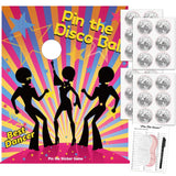 Disco 70S Theme Party Games, Pin The Disco Ball On The Party Game For Back To 60S 70S 80S 90S Let'S Boogie Disco Dancing Night Birthday Party Decorations Supplies