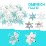 30 Pieces Christmas Snowflake Push Pins, Decorative Cork Board Tacks, 0.9 Inch Thumb Tacks For Bulletin Board, Office Home Winter Christmas Decorations(White, Blue)