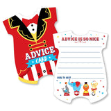 Big Dot of Happiness Carnival - Step Right Up Circus - Baby Bodysuit Wish Card Carnival Themed Baby Shower Activities - Shaped Advice Cards Game - Set of 20