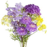 7 Pcs Artificial Spring Flowers Purple Hydrangea Silk Flowers Bouquet Delphinium Artificial Flowers Zinnias Faux Flowers Long Stems For Wedding Home Table Centerpieces Baby Shower Floral Decor