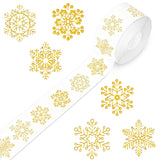 1000Pcs Gold Christmas Stickers Label Roll - Snowflake Holiday Labels 1.5In For Cards, Xmas Winter Merry Christmas Gifts Envelope Decors 6 Styles