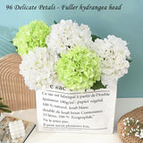 8 Pcs Hydrangea Artificial Flowers With Realistic Stems, 18In Large Fake Flowers, Faux Flower For Home Party Decor Outdoor Wedding Bouquets Table Centerpieces Decoration,White Green