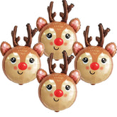 Deer Balloon Christmas Balloons Decorations Reindeer Foil Balloons For Deer Themed Hunting Party Birthday Party Supplies 4 Pcs